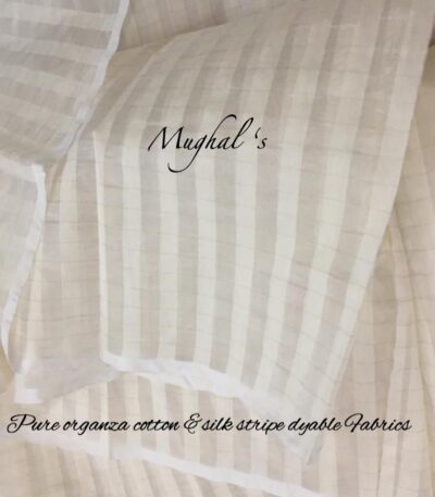 Pure Organza Cotton & Silk Stripe Dyable Fabrics