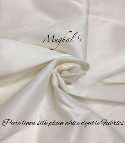 Pure Linen Silk Plain White Dyable Fabrics