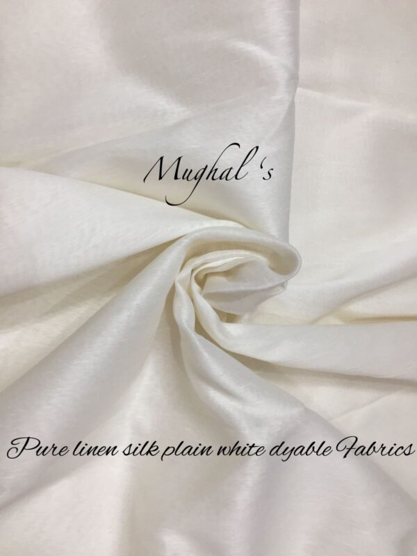 Pure Linen Silk Plain White Dyable Fabrics