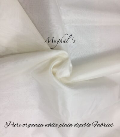 Pure organza white plain dyable fabrics