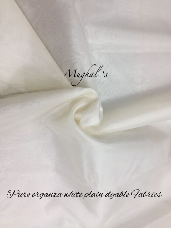 Pure organza white plain dyable fabrics