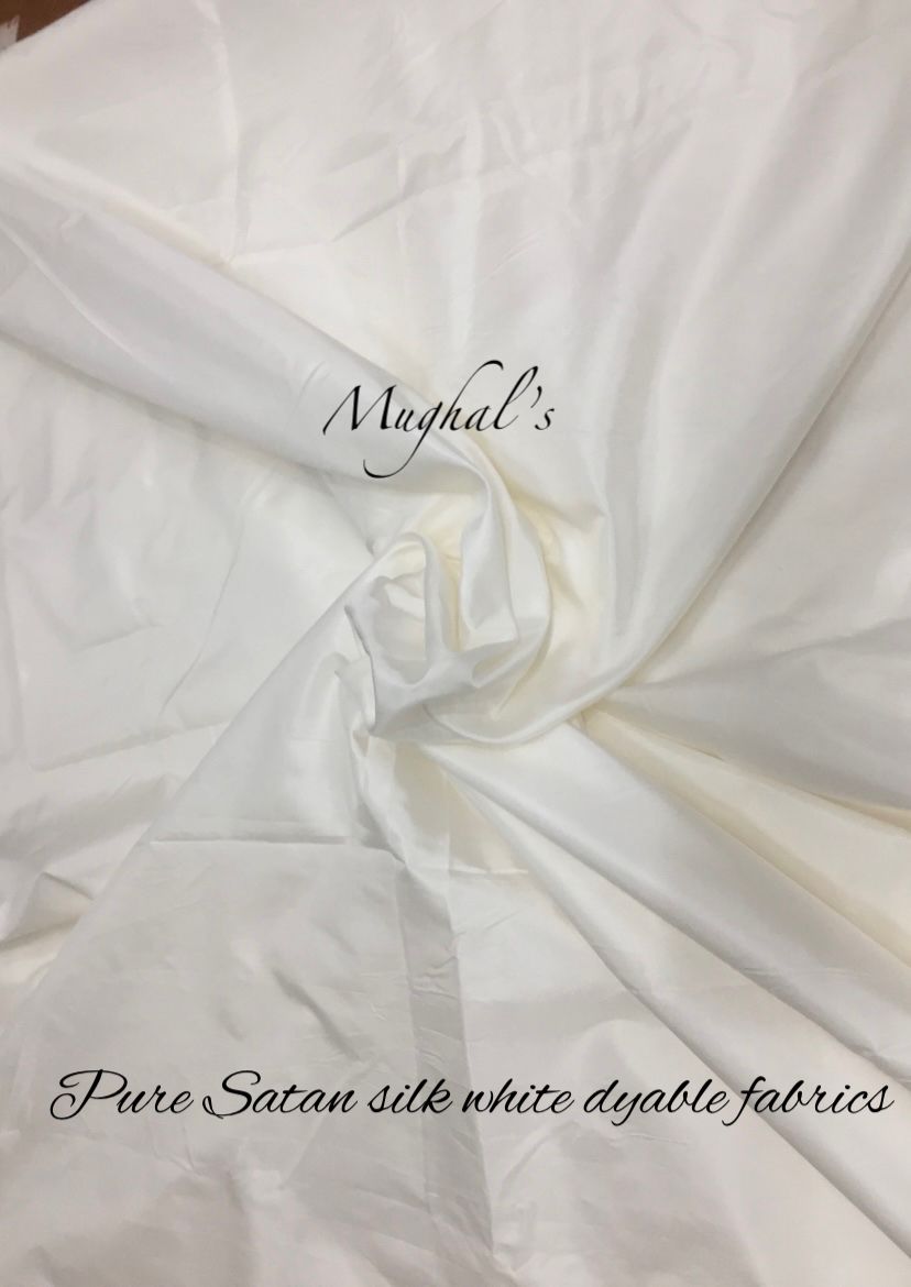 Pure satan silk white dyable fabrics