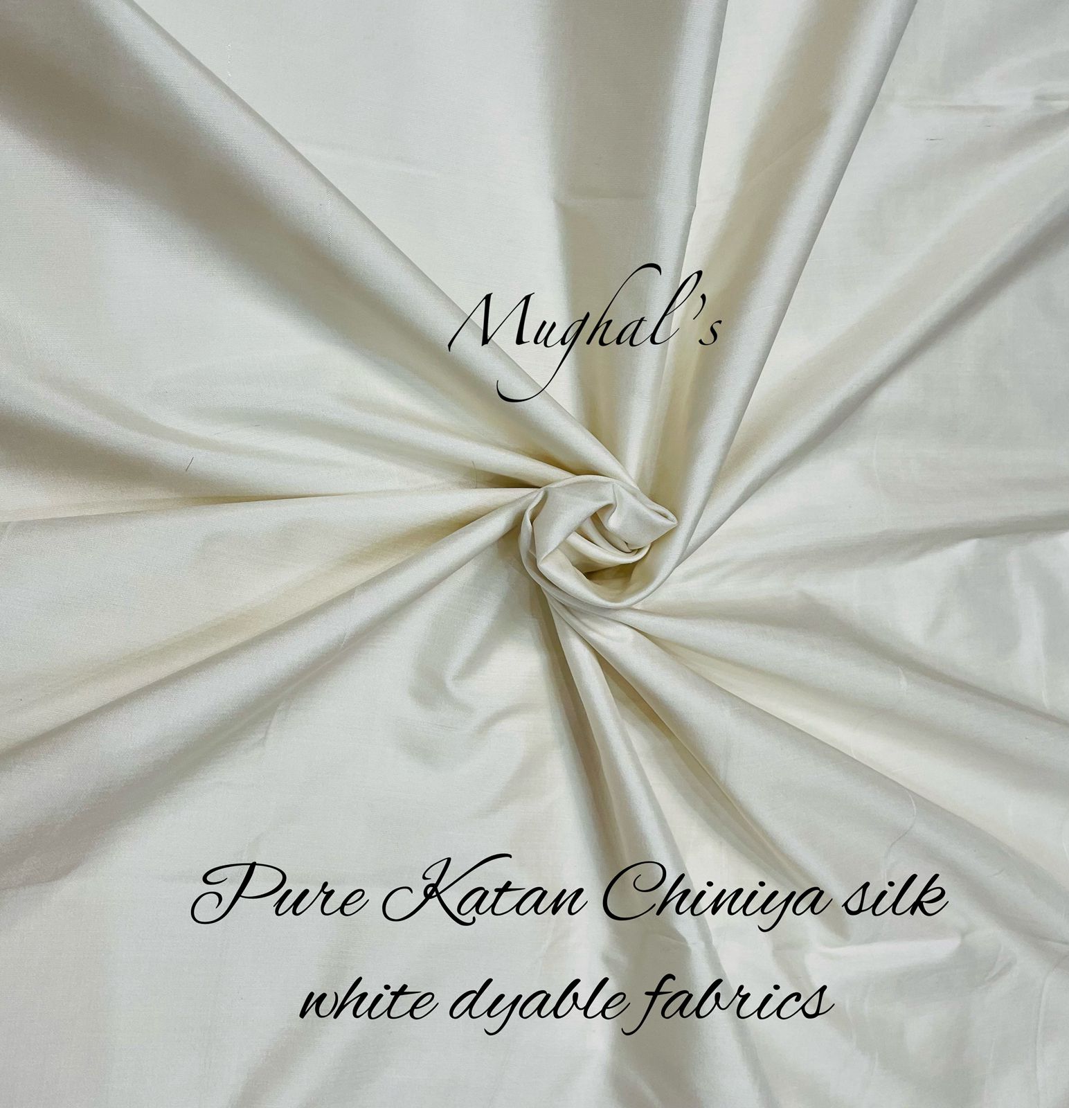 Pure katan chiniya silk white dyable fabrics