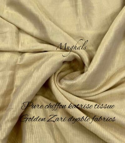 Pure Chiffon Katrise Tissue Golden Zari Dyable Fabrics