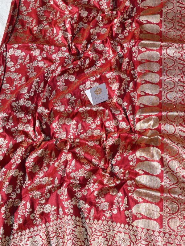 Pure Silk Katan Mahroon Saree By Handloom