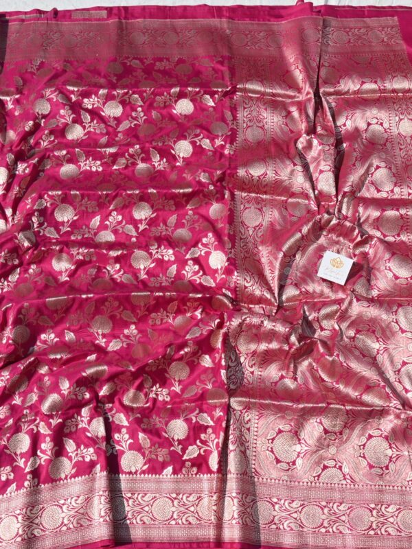 Pure Silk Katan Pink (Rani) Saree by Handloom